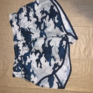 Camo print athletic shorts